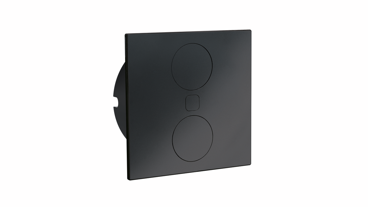 Duplex E double USB A+C, square, with earthed plug socket, black matt
