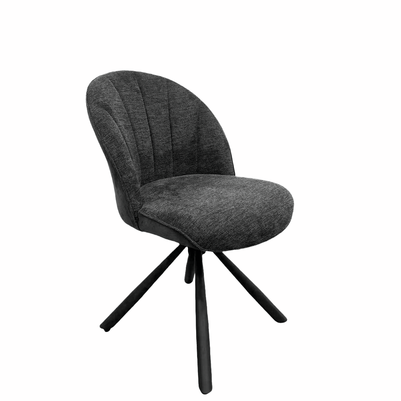Brezo 1S, Gestell schwarz matt, drehbar, rund, Bezug dunkelgrau
