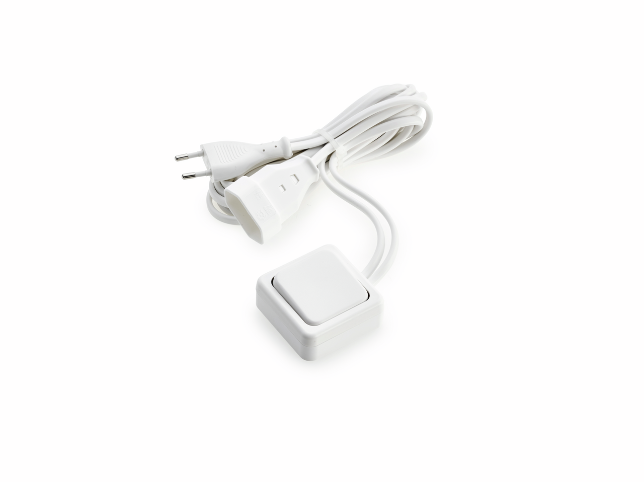 Mains connection line with valance switch, white
