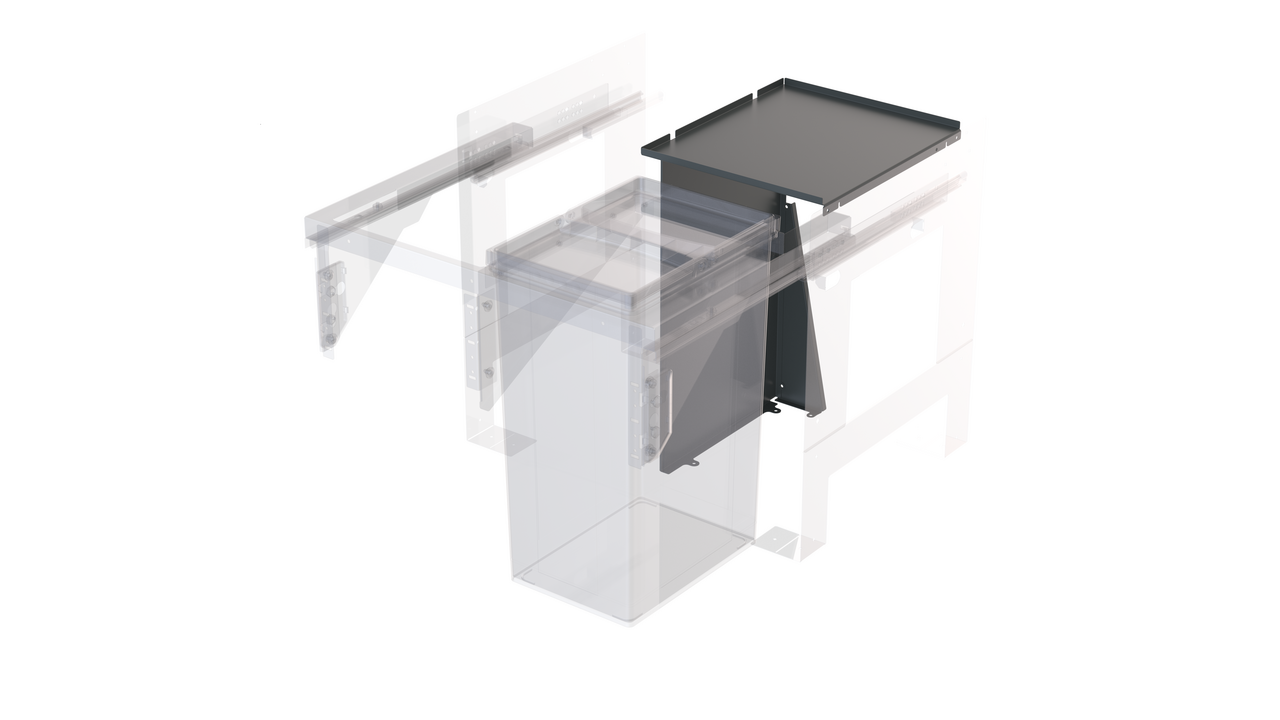 WESCO® Pullboy Soft Fusion® lid system, anthracite, H 492 mm