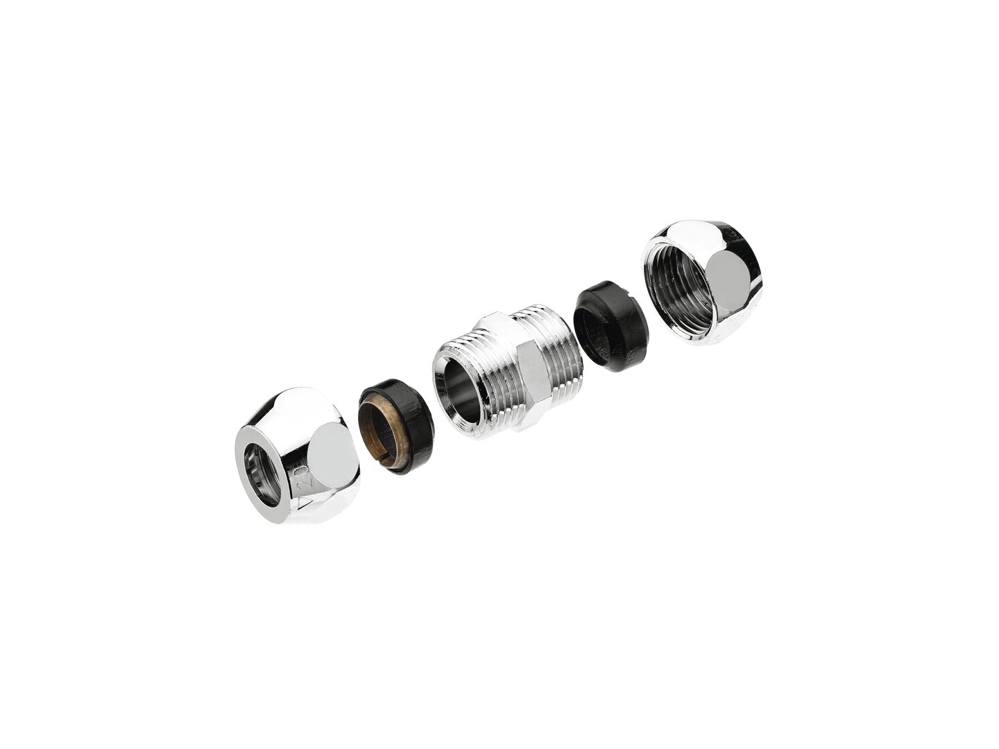 Doppelverschraubung, 3/8" x 3/8", Ø 10 mm