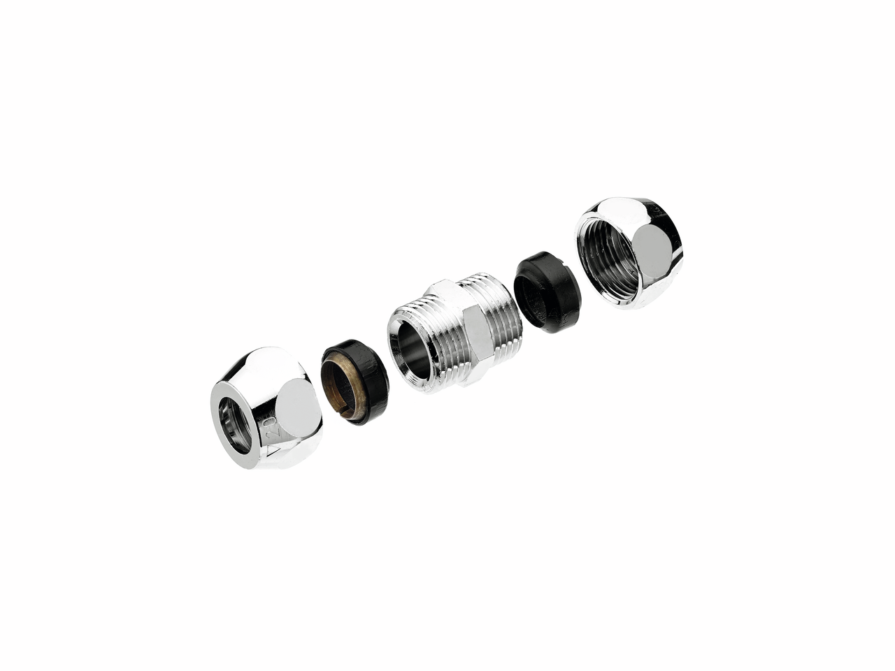 Dubbele schroefverbinding, 3/8" x 3/8", Ø 10 mm