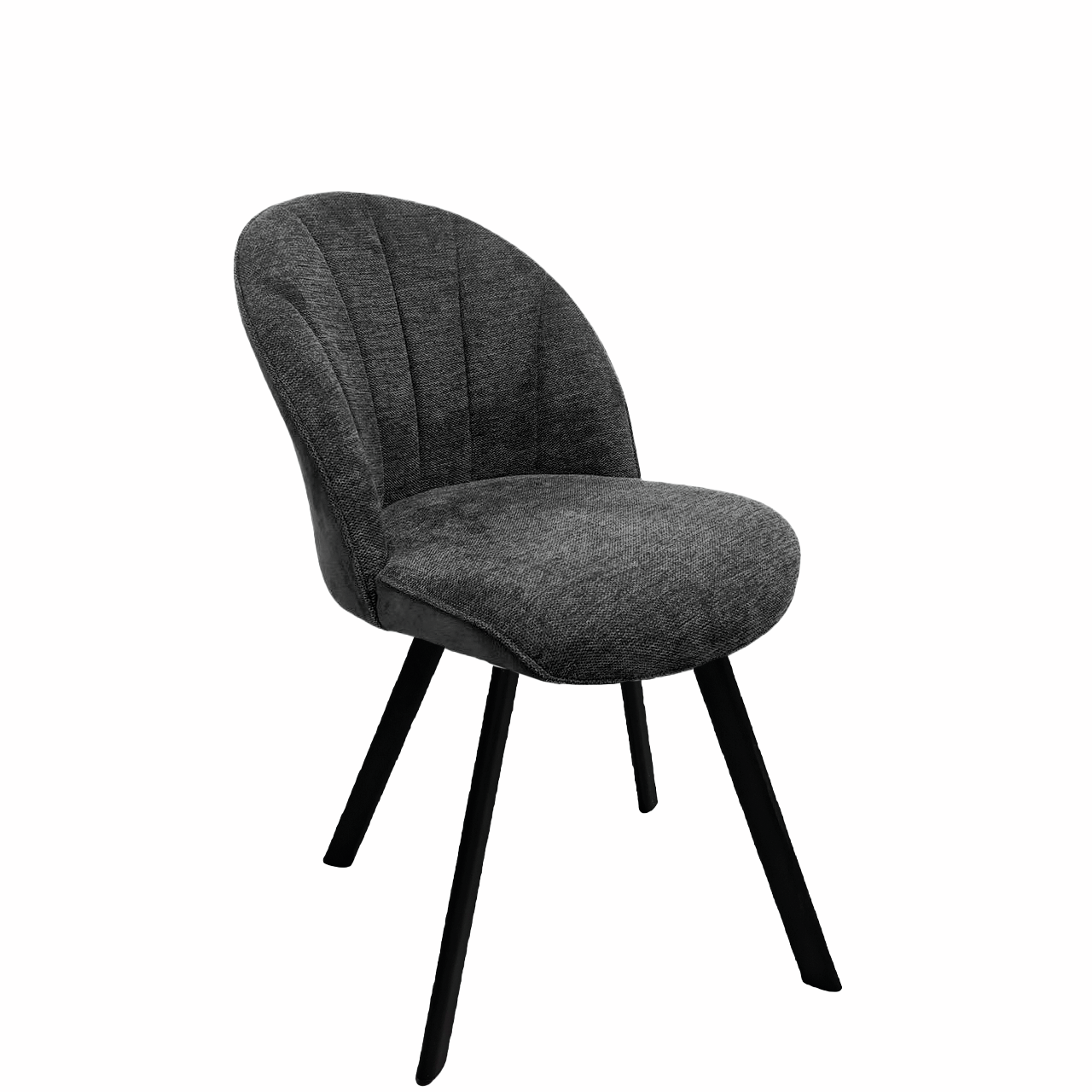 Brezo 1S, Gestell schwarz matt, starr, oval, Bezug dunkelgrau