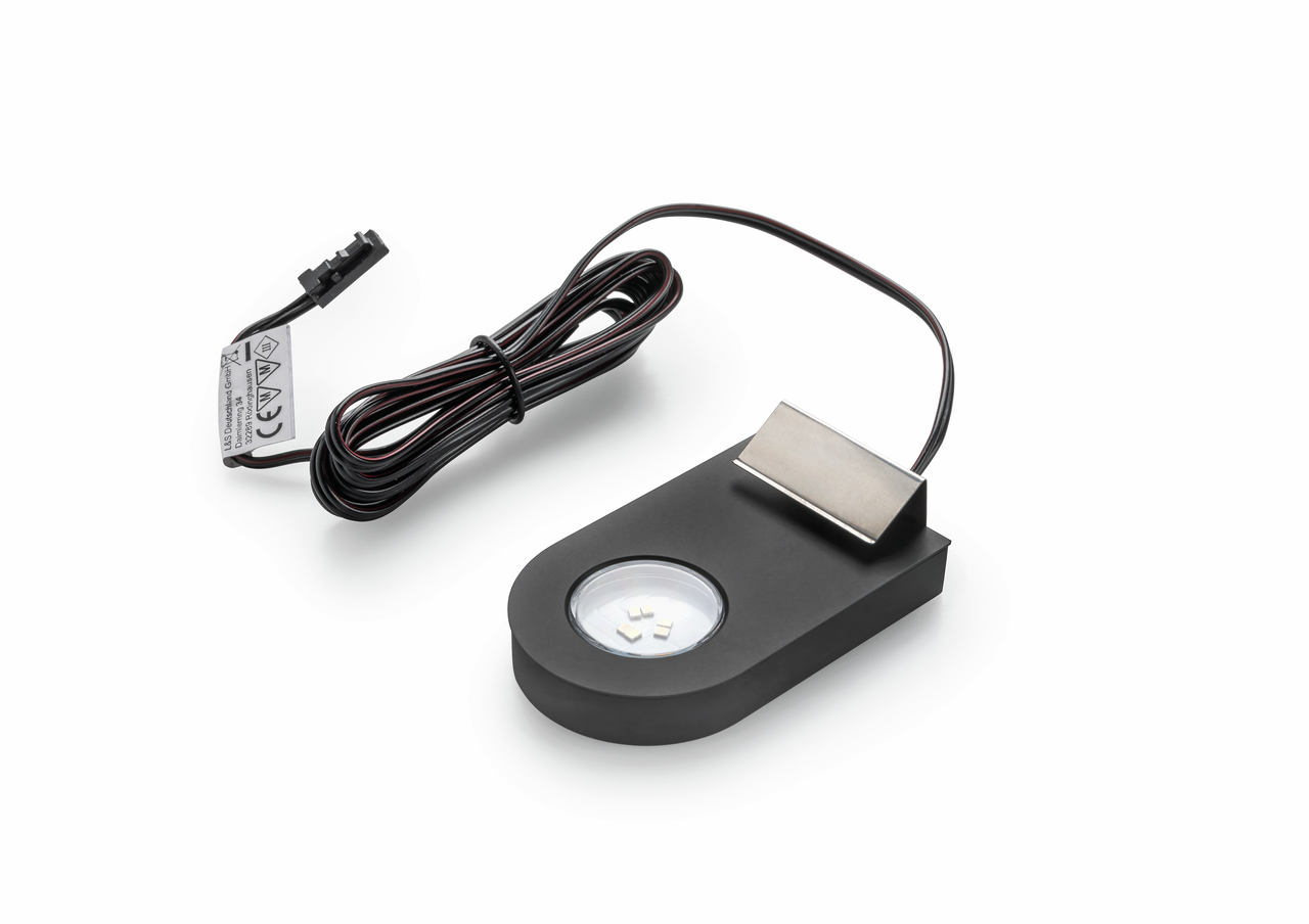 Duo colour change LED, single lamp without switch, black matt