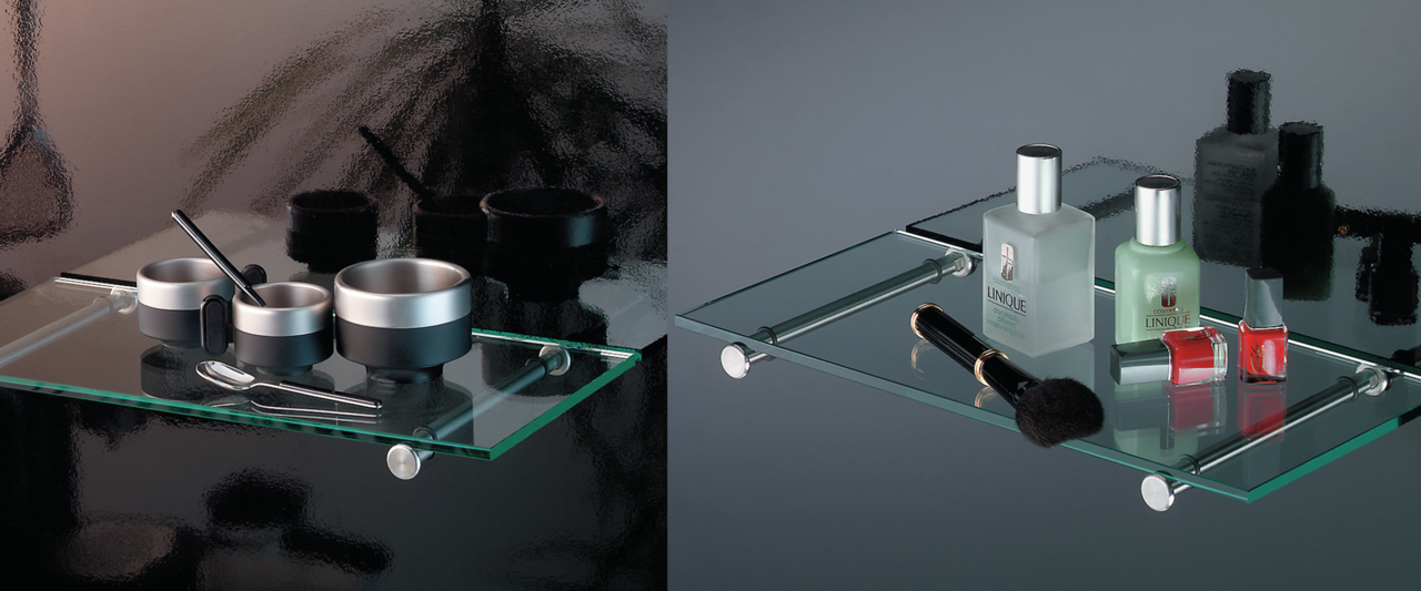 Glass shelf, clear glass, L 580 mm
