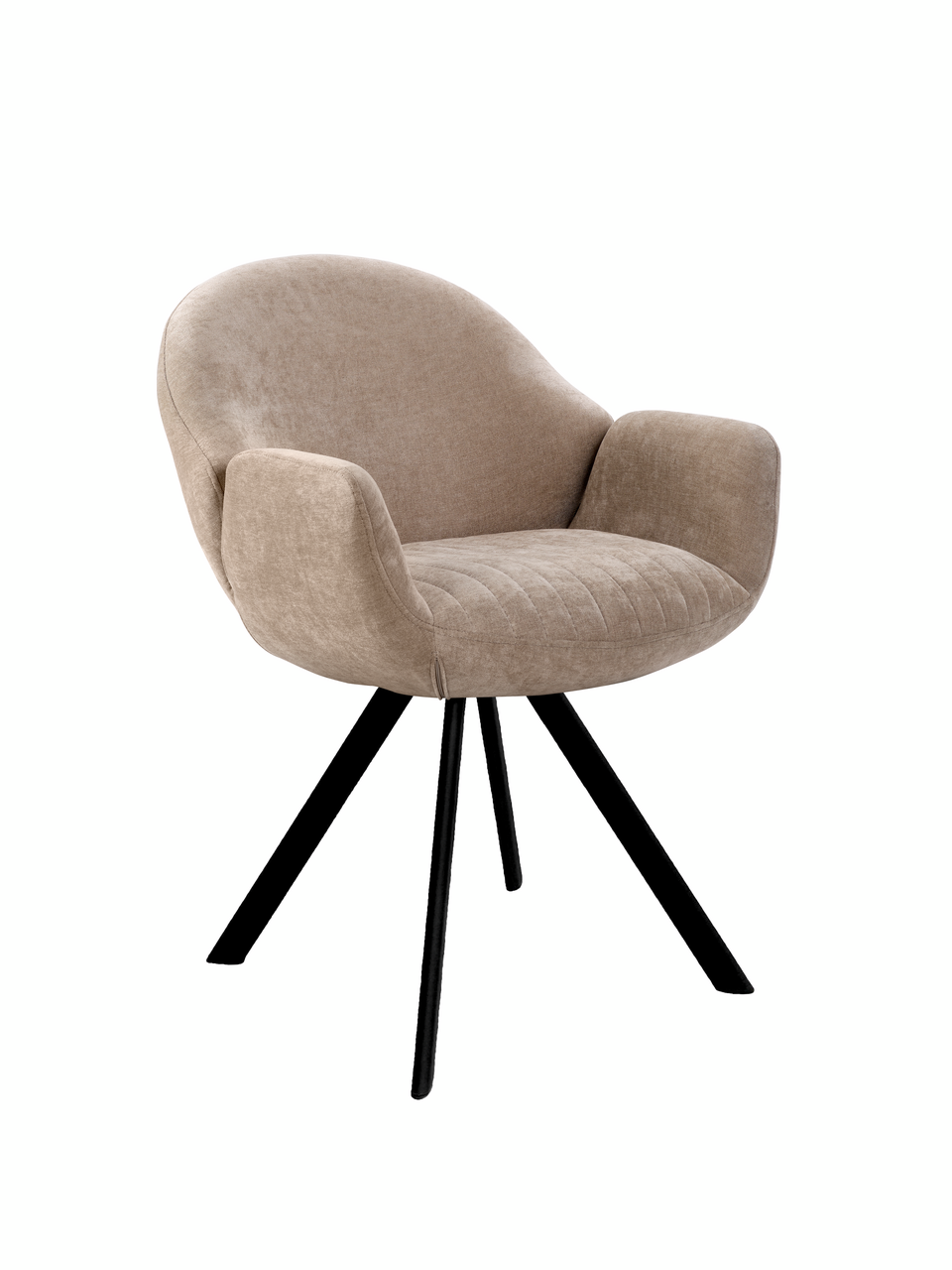 Sitro 1AC, Gestell schwarz matt, starr, oval, Bezug sand