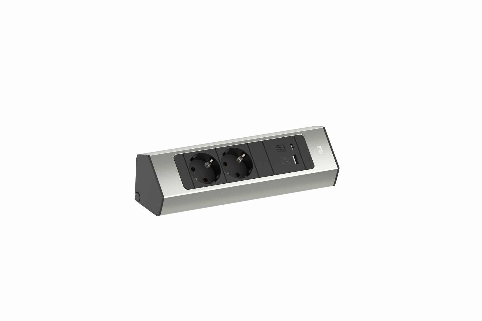 Casia 2K Steckdosenleiste USB A+C, edelstahlfarbig