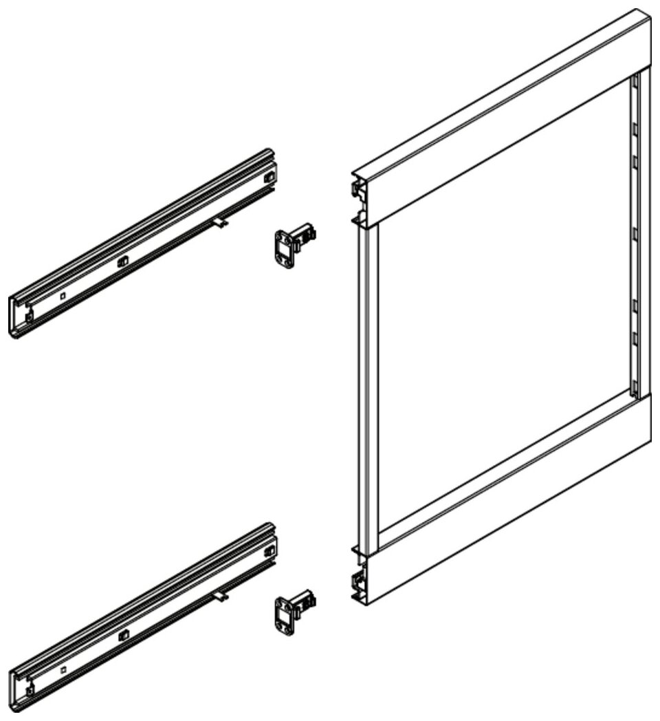 VS SUB Side Rahmen, H 619 mm, für 2 Körbe, silber