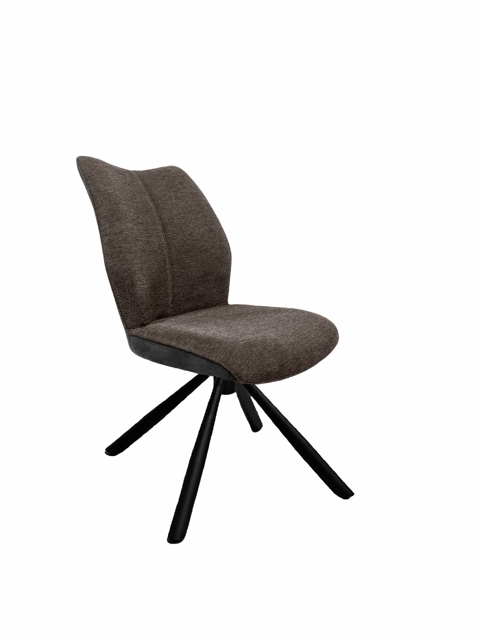 Stella 1S, frame black matt, rotatable, round, cover brown