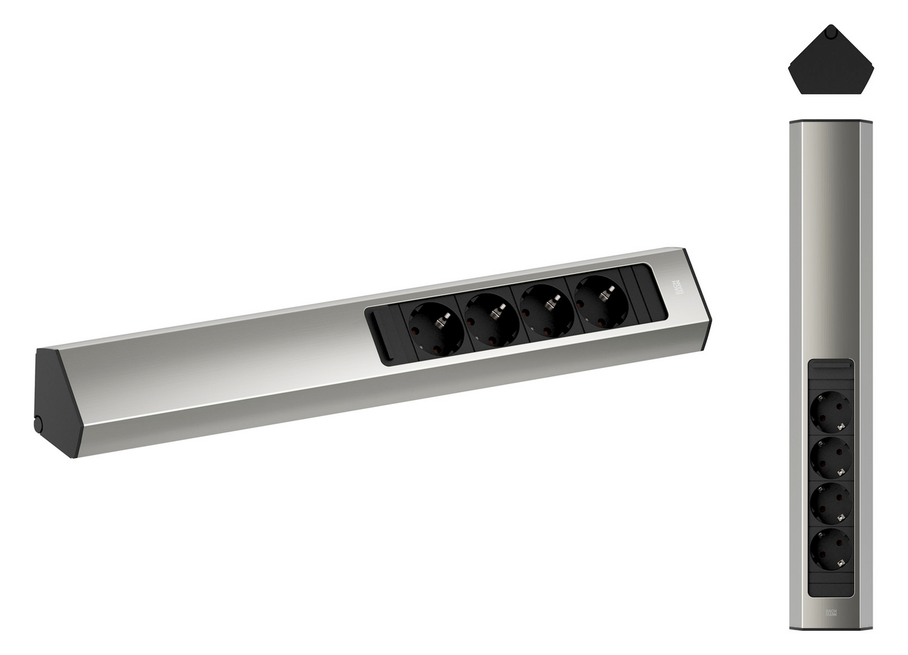 Casia 2L power strip, stainless steel coloured