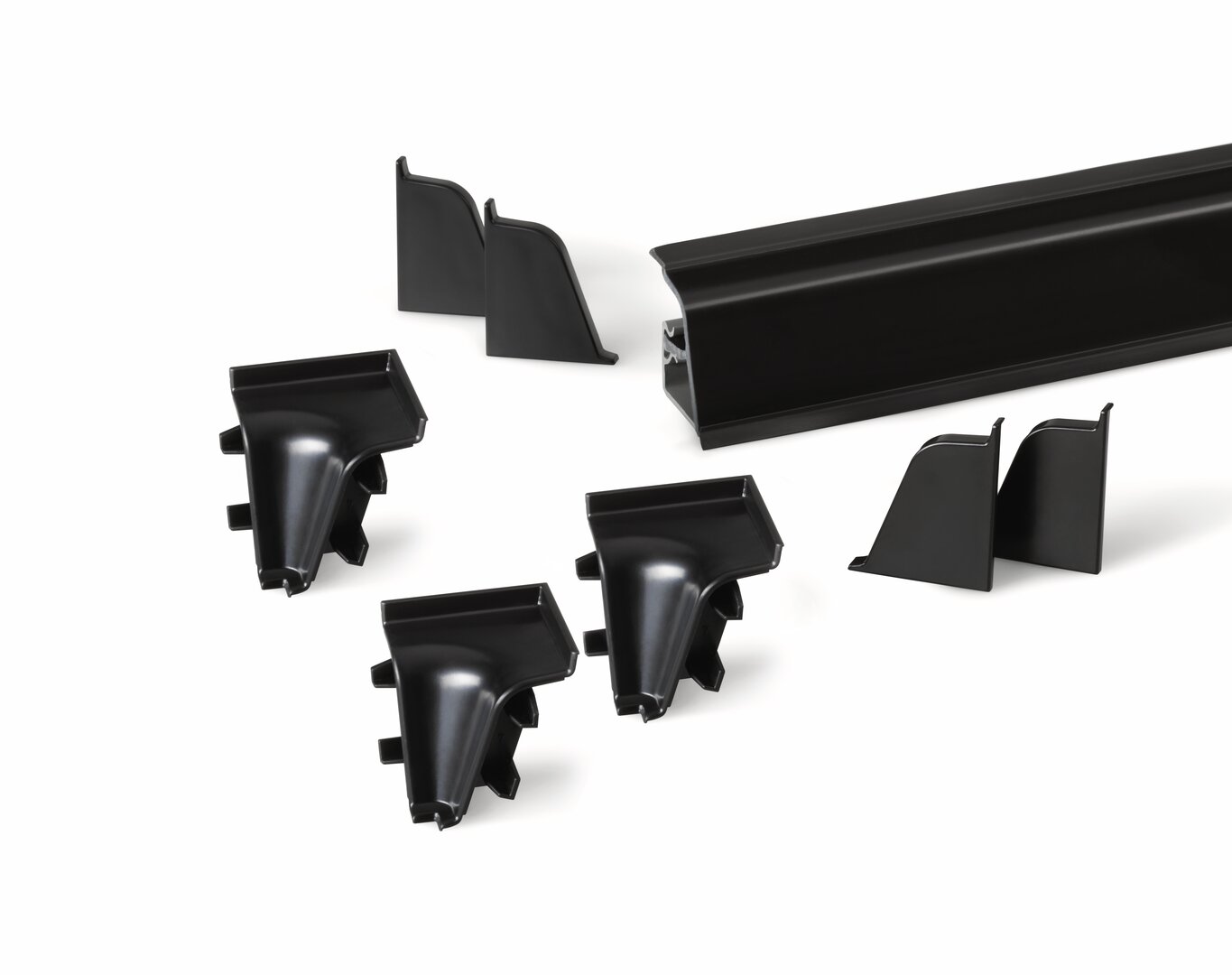 Wandaansluitprofiel set 1 trend-line, zwart
