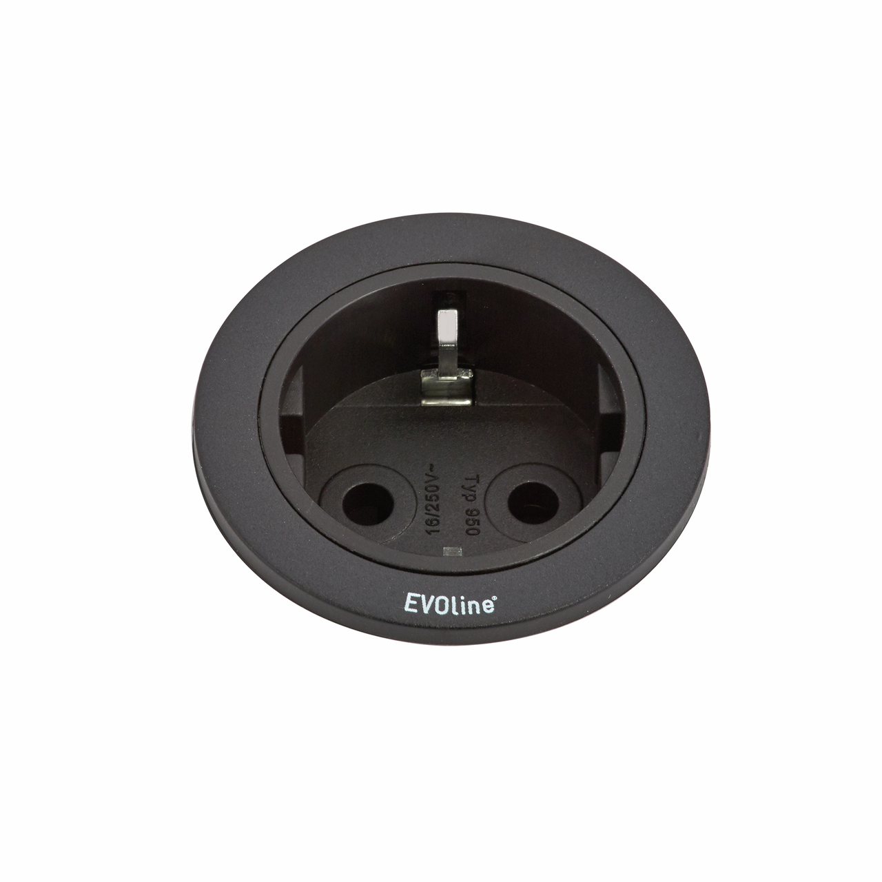 Evoline® One Einzelsteckdose, Ring schwarz