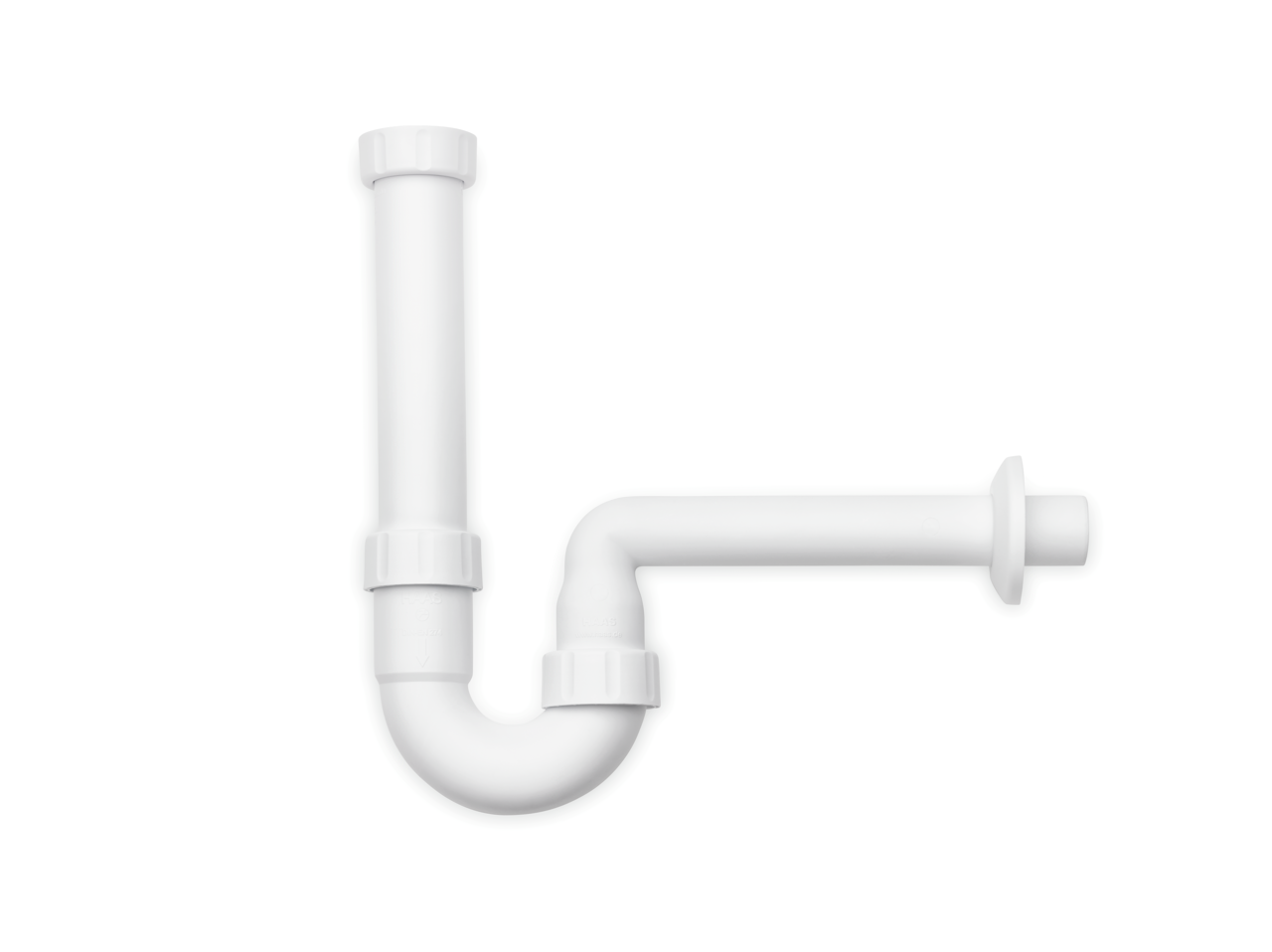 Pipe odour trap bathroom, white