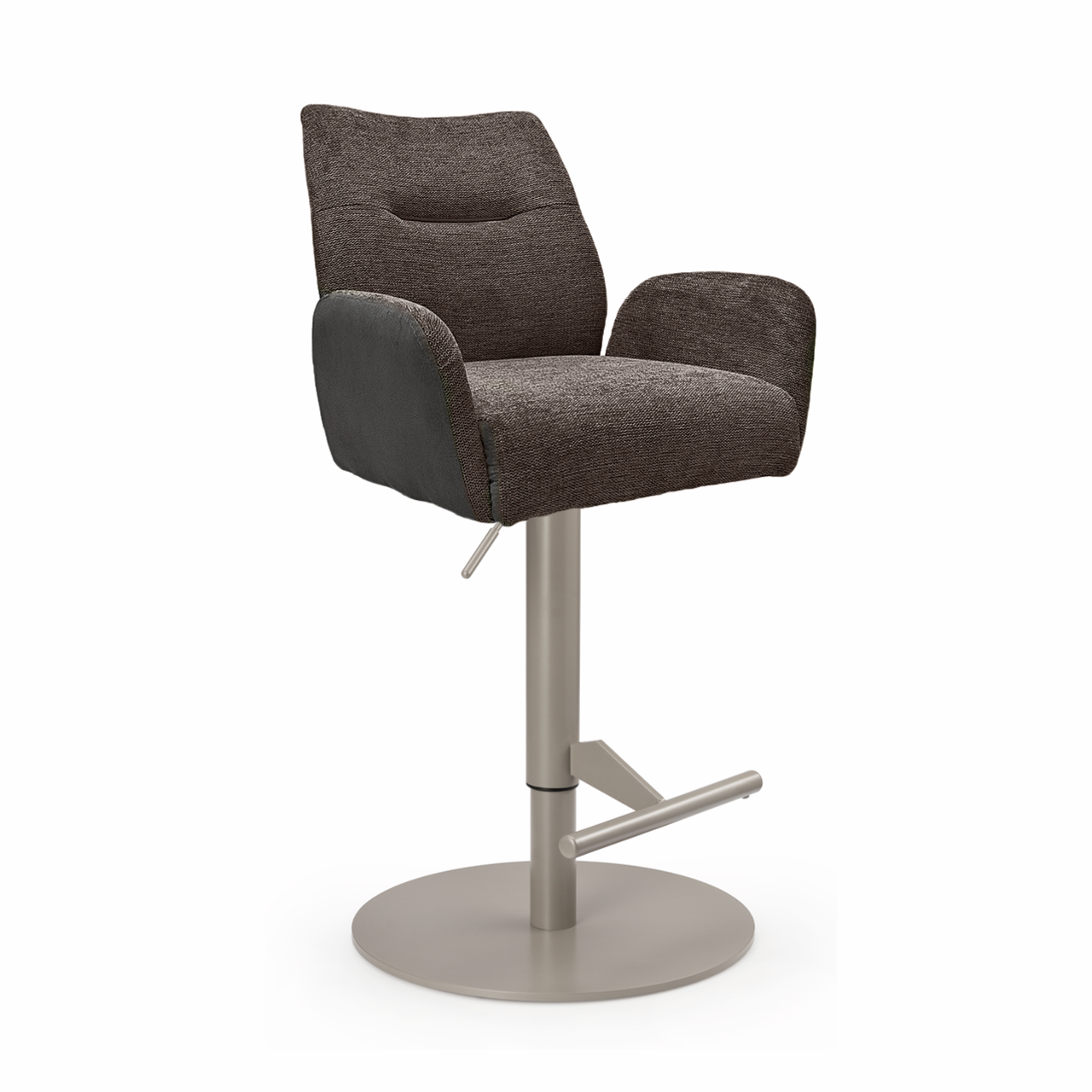 Famous AS, Gestell perlgraumetallic, rund, Bezug braun Famous AS, Gestell perlgraumetallic, rund, Bezug braun