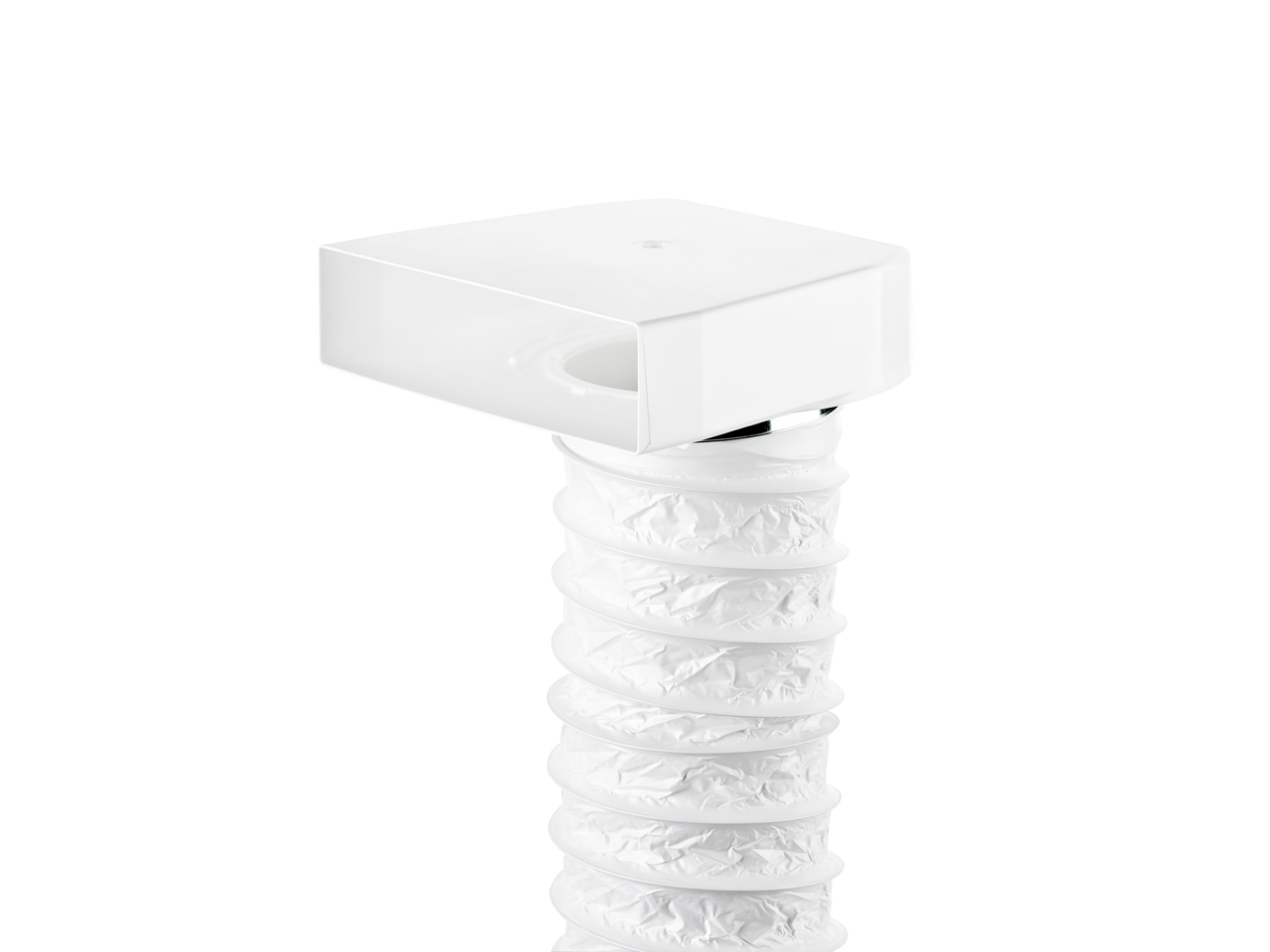 T-URX 125 deflector 90° with flexi-duct, L 1000 mm, white