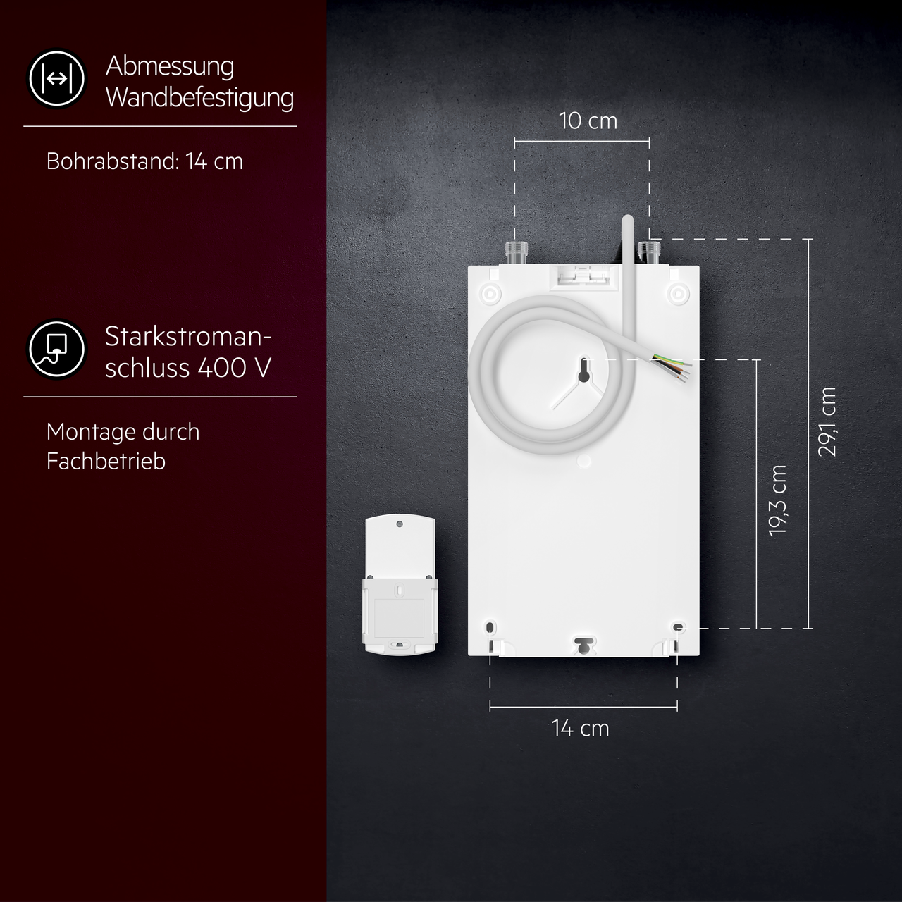 AEG instant water heater, white