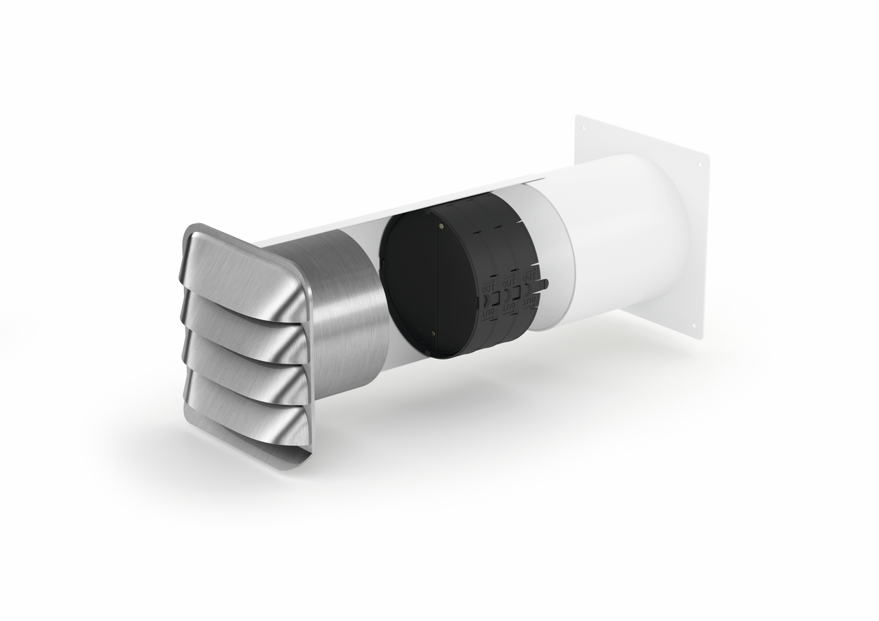 E-Jal Col® 125 wall conduct incl. THERMOBOX, white, stainless steel  E-Jal Col® 125 wall conduct incl. THERMOBOX, white, stainless steel