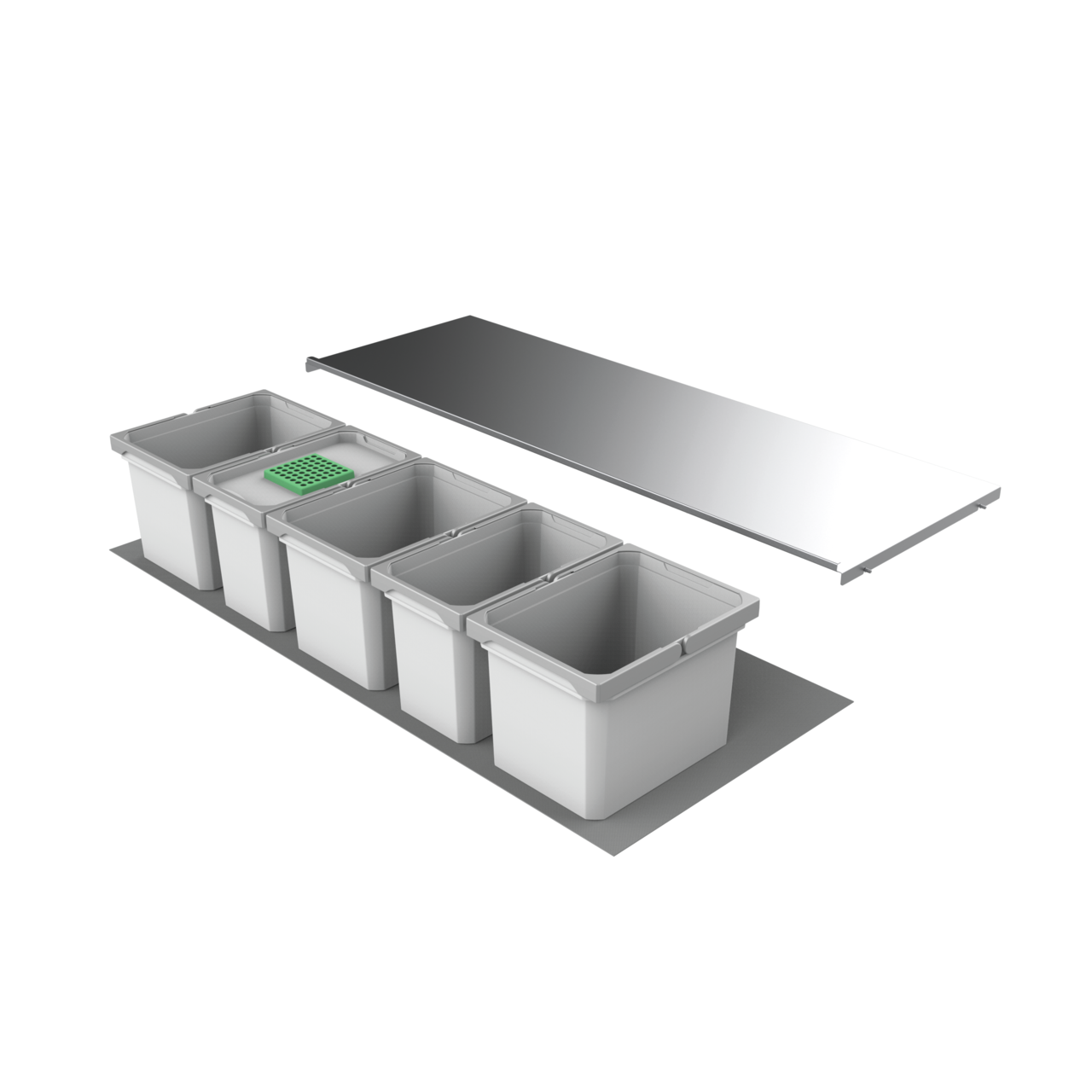 Cox® Box 235 K/1200-5, mit Biodeckel, hellgrau