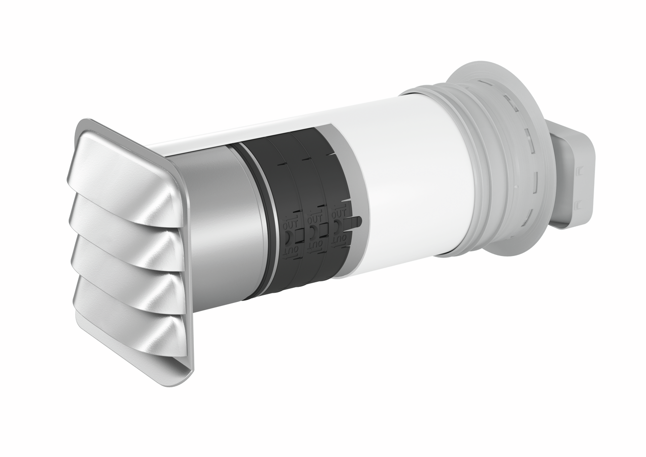 PRIME flow P-E-Jal Col flow 150 wall conduct incl. THERMOBOX, white, stainless steel