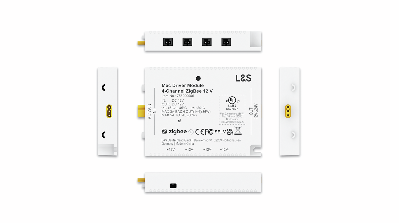 MEC Driver LED 4-kanaals module draadloos/ZigBee, 12 V