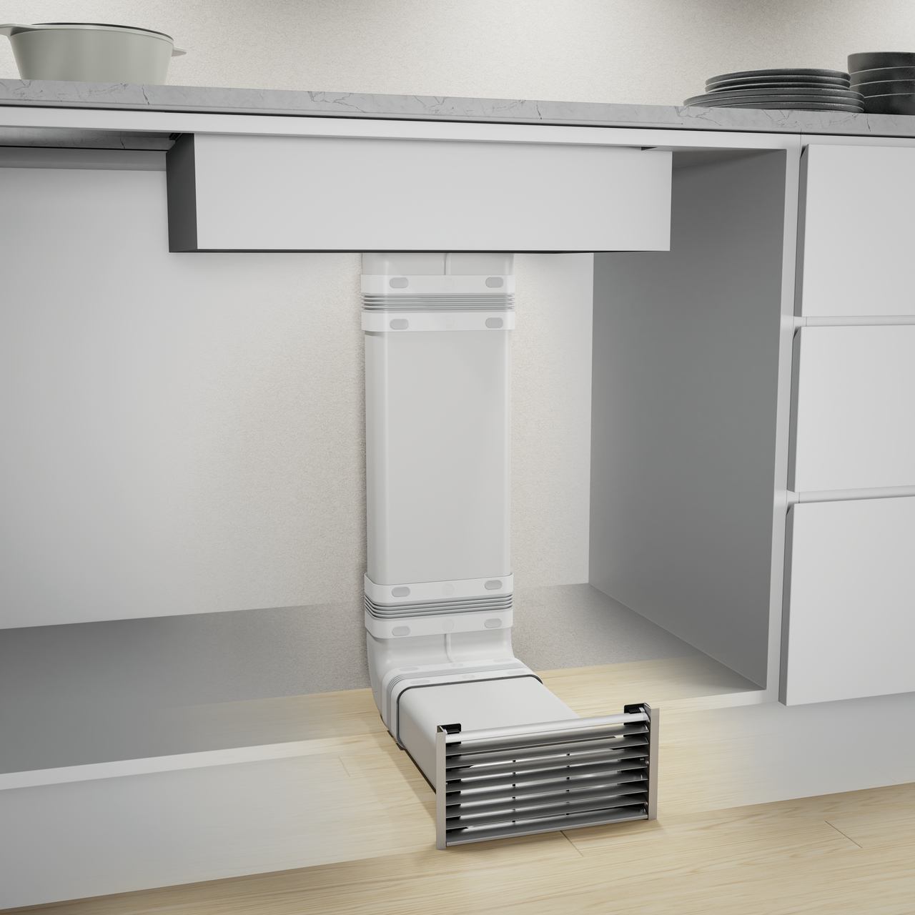 PRIME flow P Prime 150 grille d'aération pour socles lot flow anguleux, couleur acier inox
