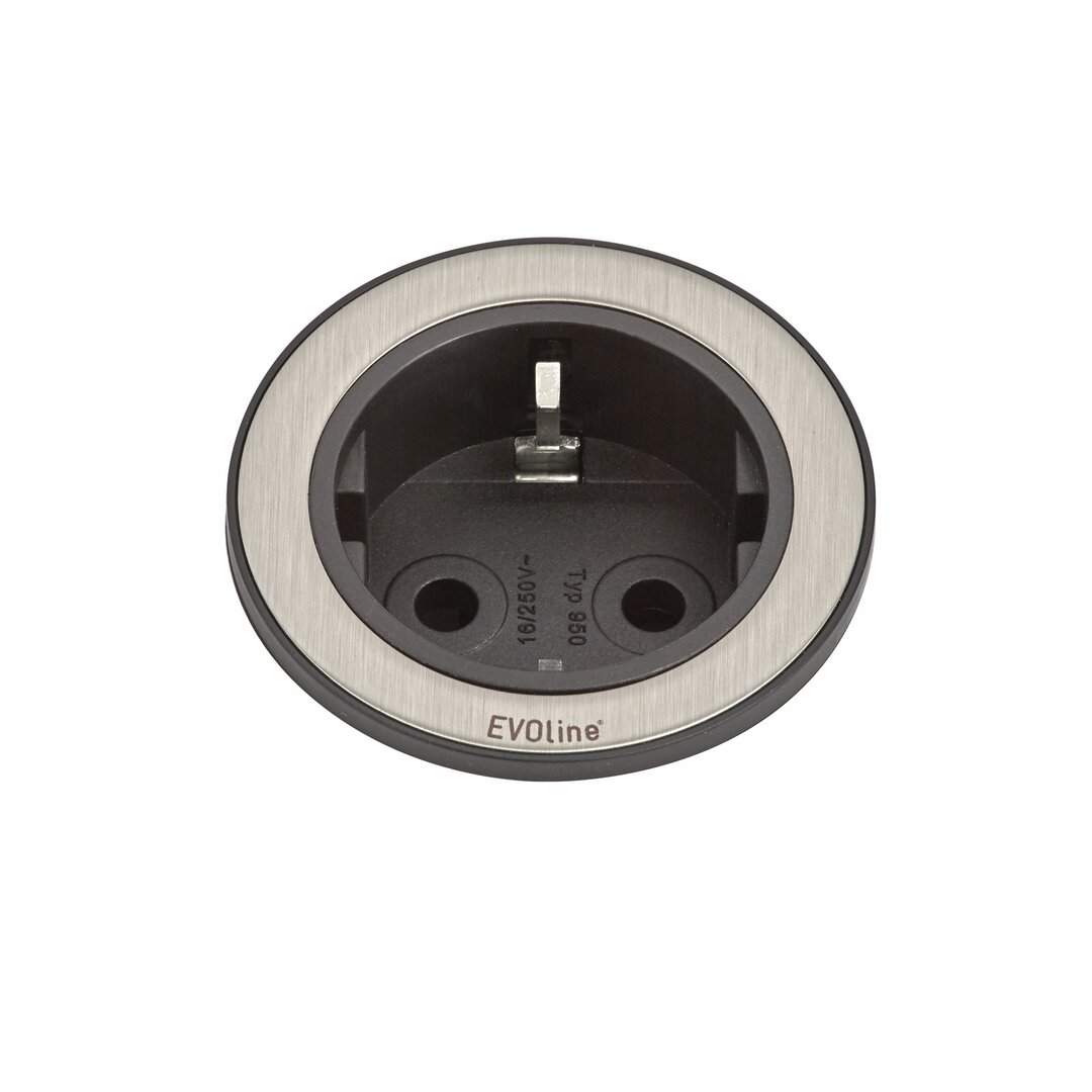 Evoline® One single socket, ring brushed stainless steel