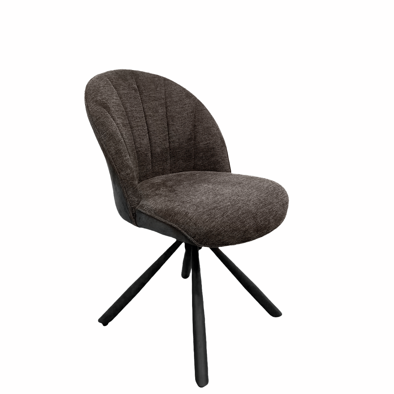 Brezo 1S, Gestell schwarz matt, drehbar, rund, Bezug braun