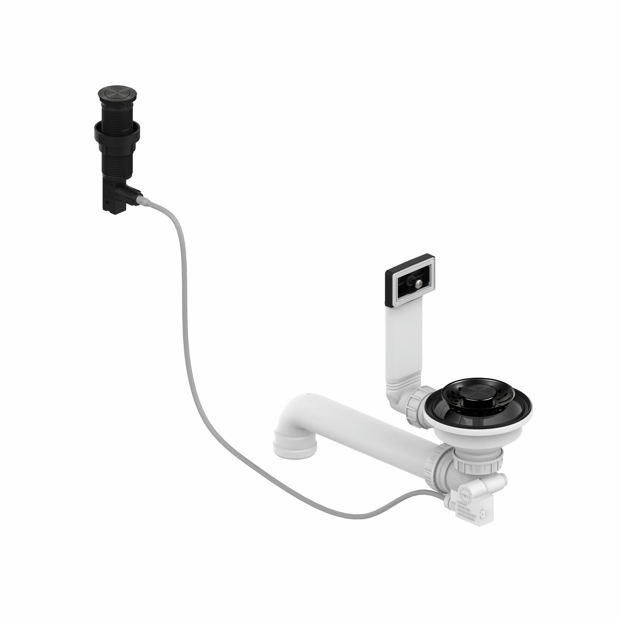 Excentrische set met drukknop, 3½" zeefkorfventiel, voor afzonderlijk bekken, roestvrij staal