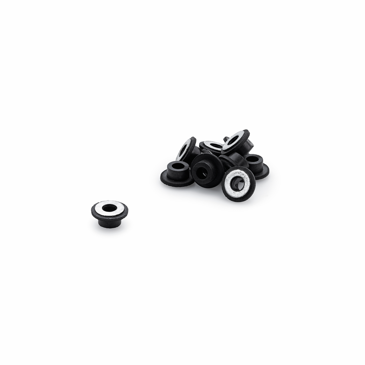  Rubber bushing with washer, black