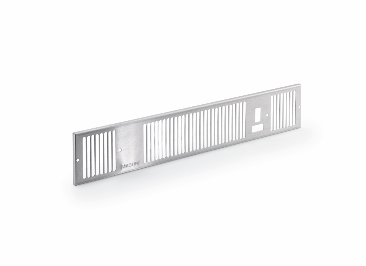 Kickspace-cover, KS 600, W 550 mm, stainless steel coloured