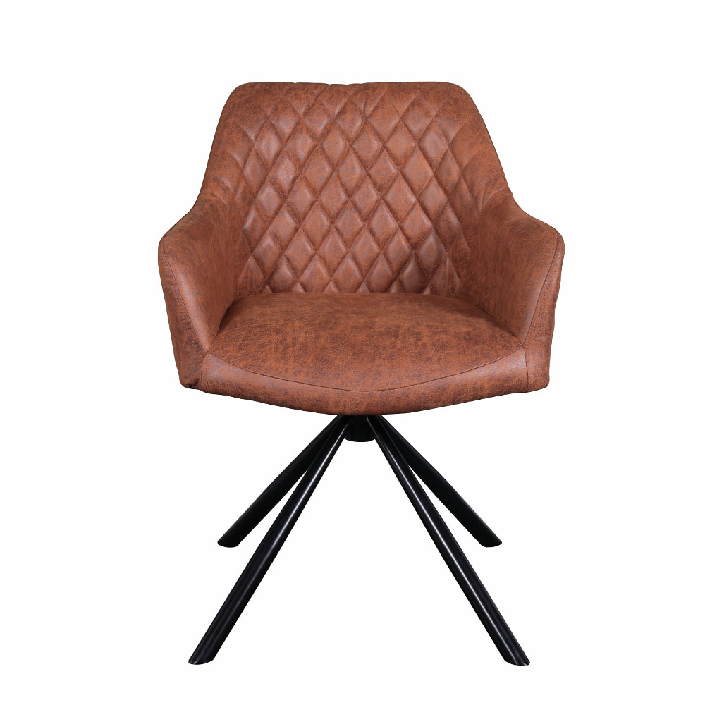 Diam 1E, Gestell schwarz, Bezug cognac