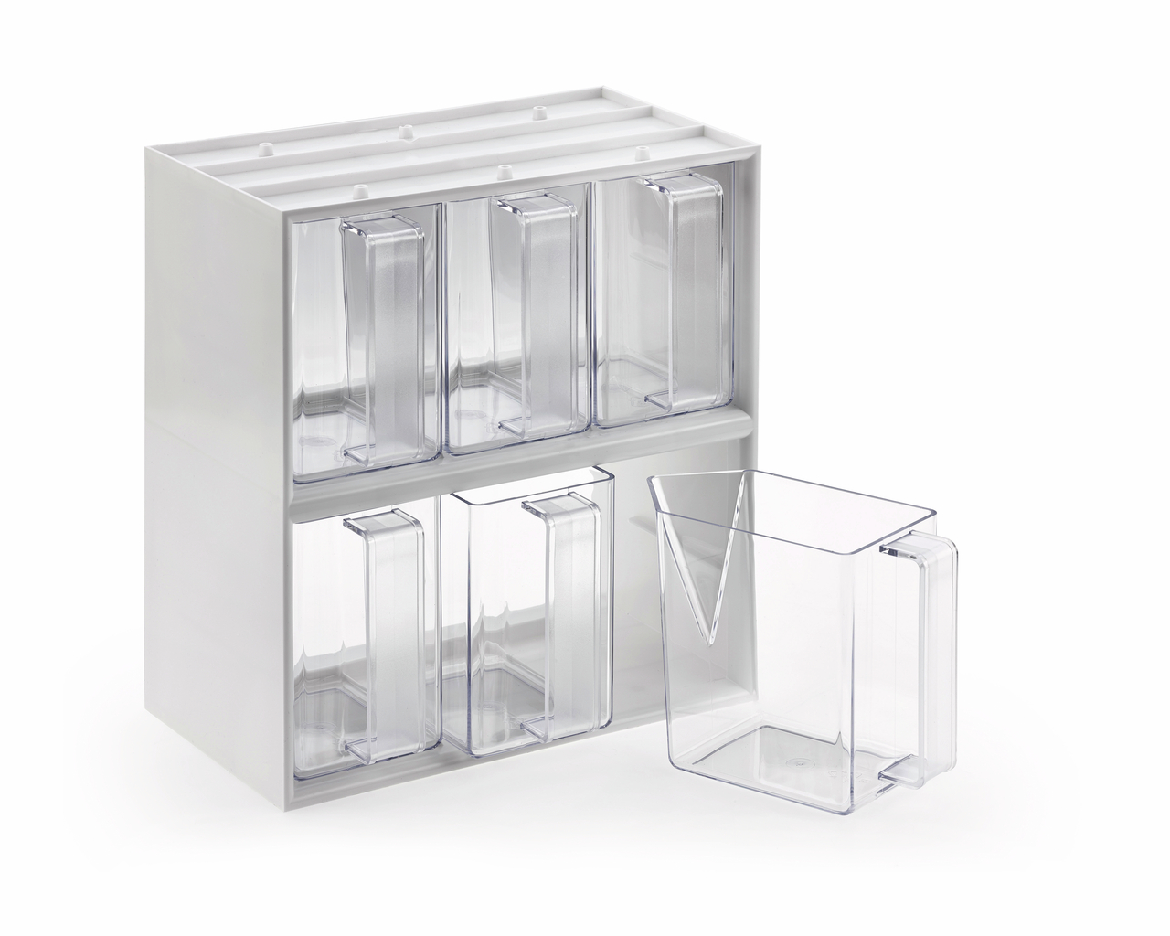  De Luxe 6, drawer containers crystal clear