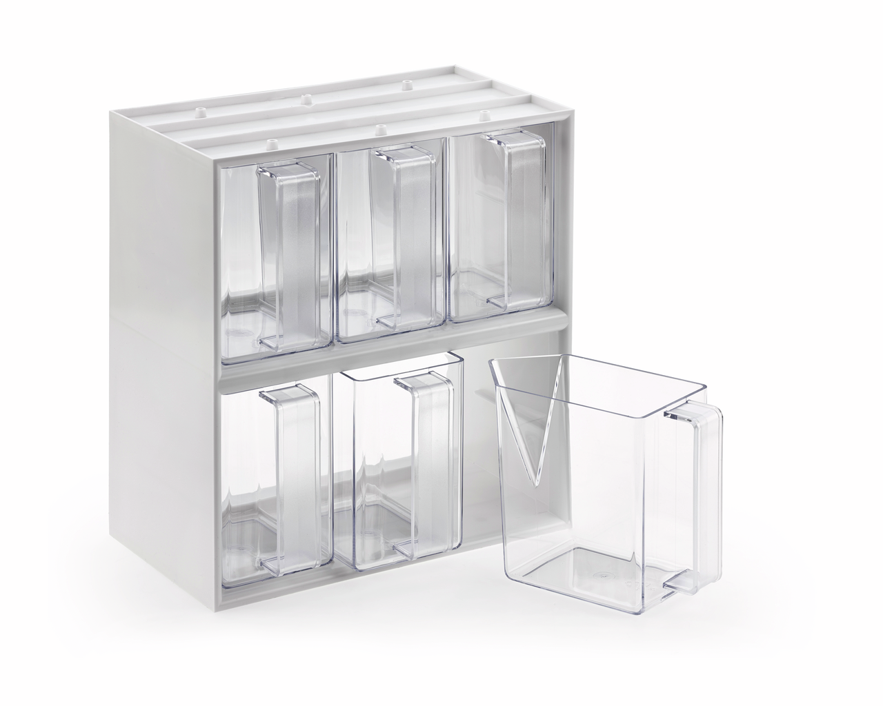 De Luxe 6, voorraadbakjes glashelder  De Luxe 6, voorraadbakjes glashelder