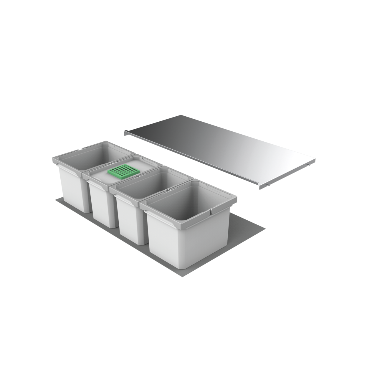 Cox® Box 235 K/1000-4, mit Biodeckel, hellgrau