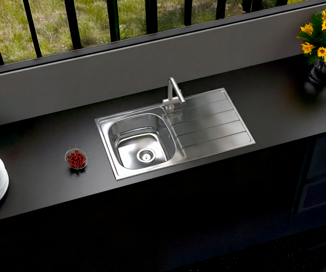 Built-in sink KD100, stainless steel