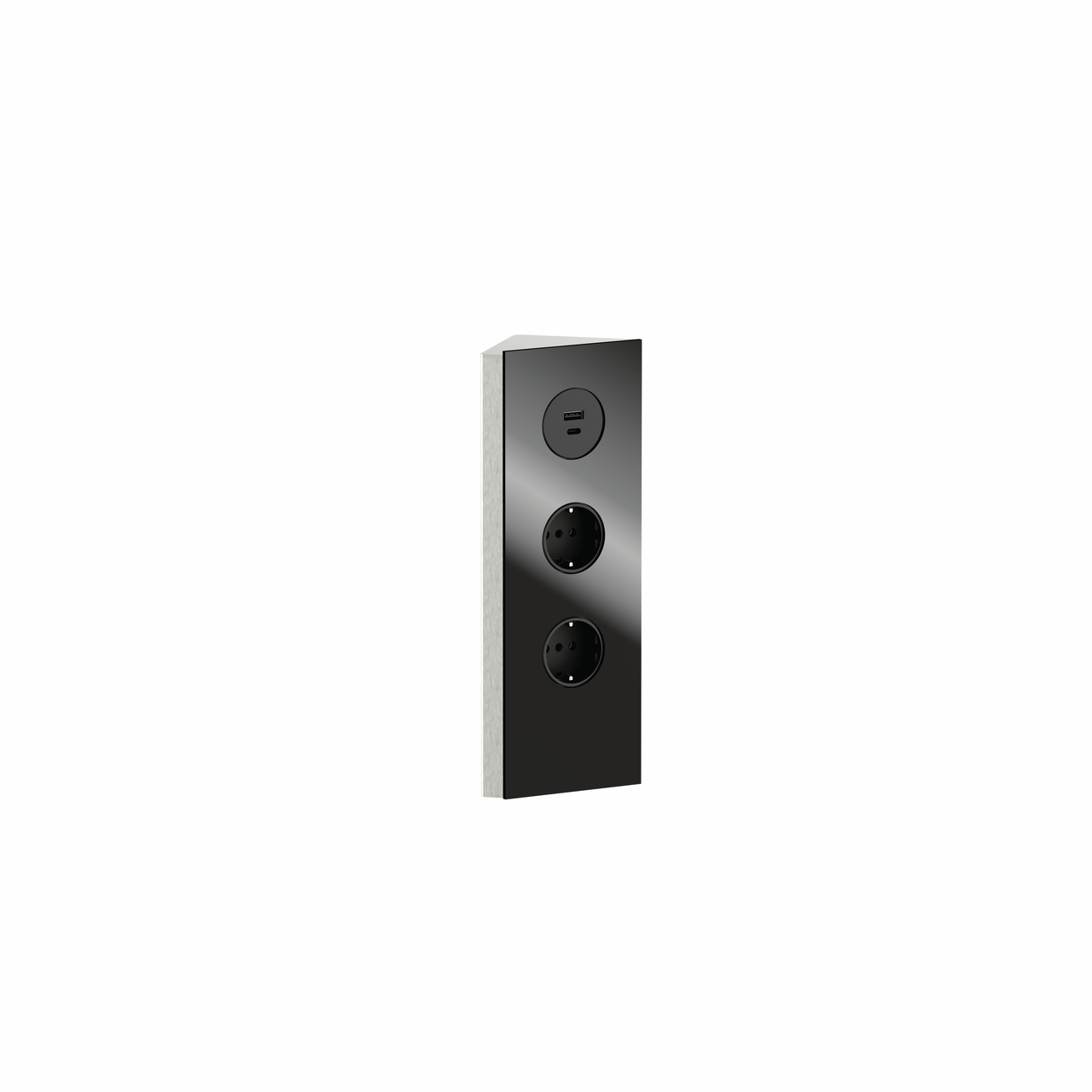 Mira corner glass USB A/C, stainless steel/glass black