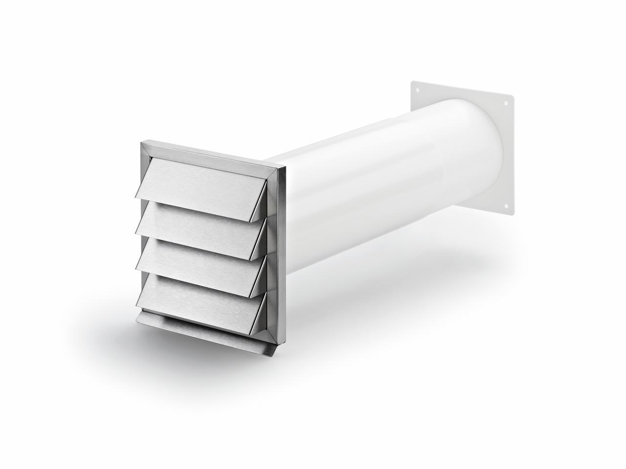 Klima-E 125 wall conduct, white, stainless steel