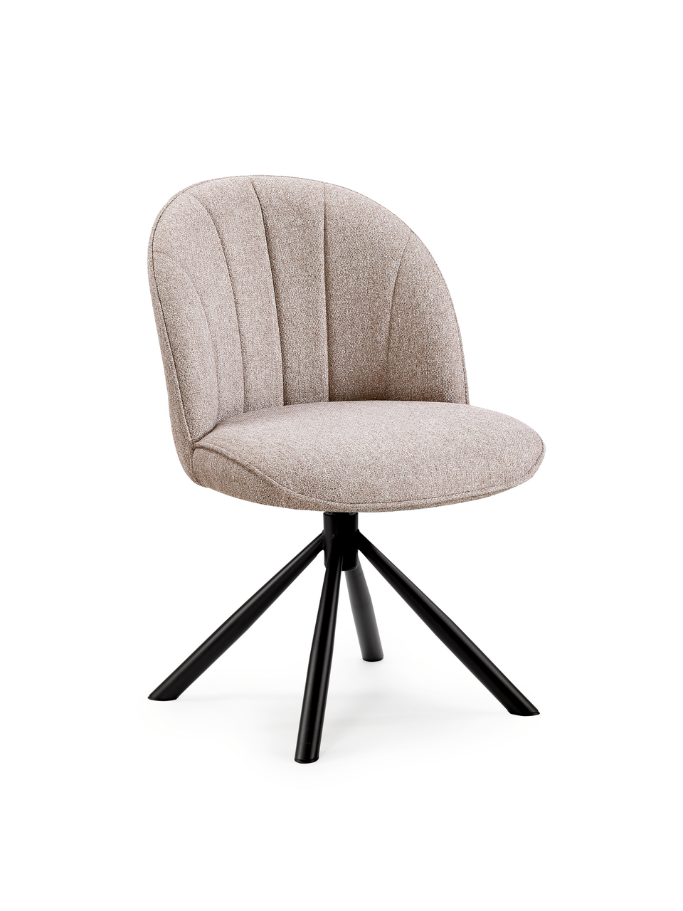 Brezo 1S, Gestell schwarz matt, drehbar, rund, Bezug sand meliert