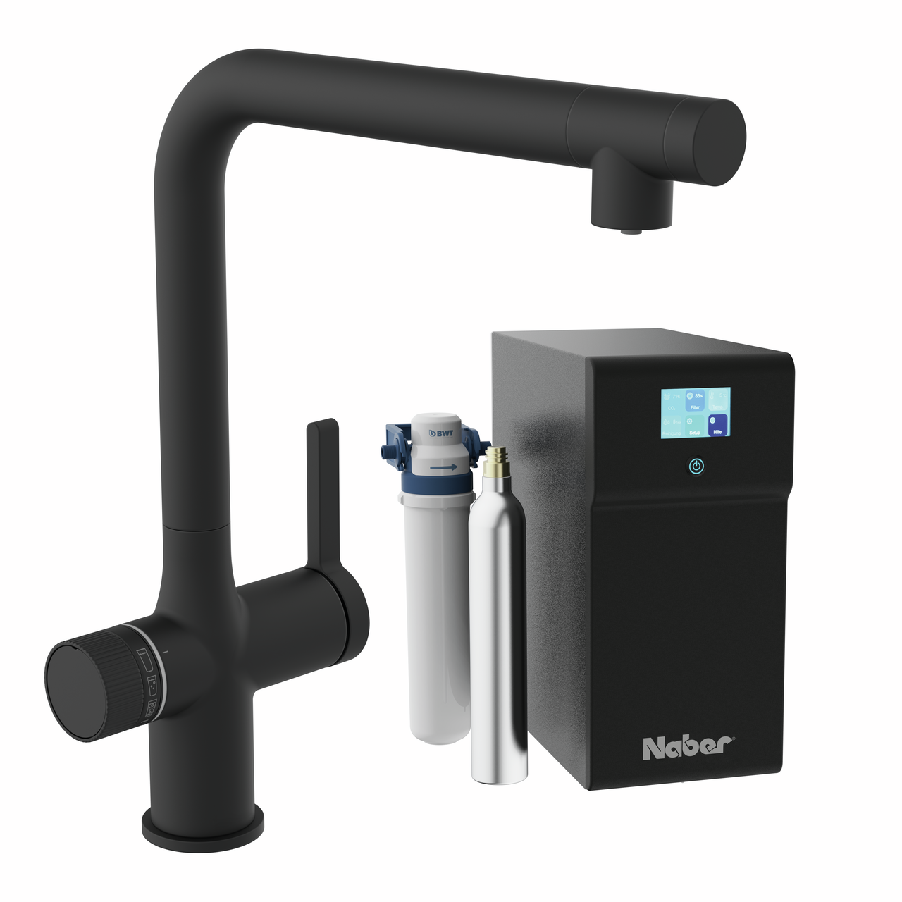 LINEA Aqvella system, black matt, high pressure