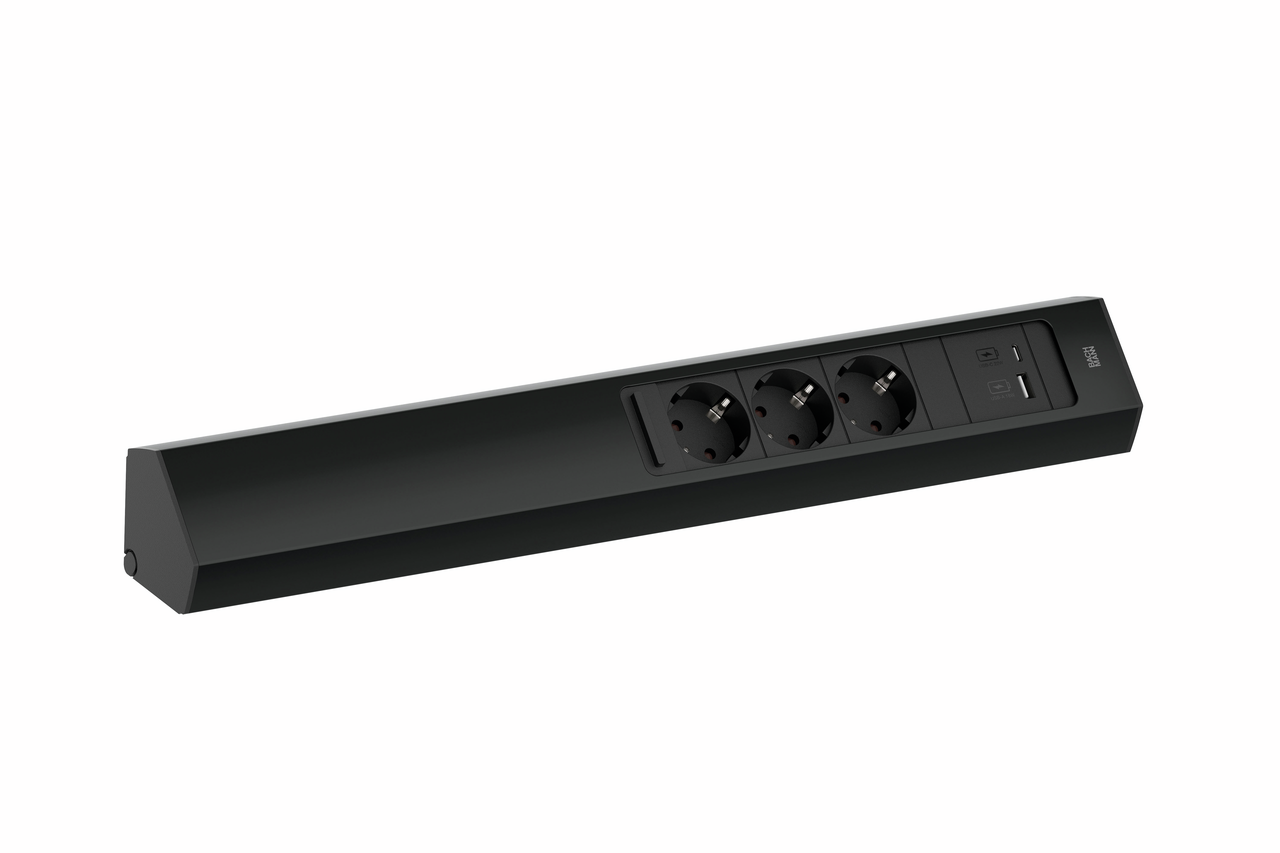 Casia 2L multiprise USB A+C, noir mat Casia 2L multiprise USB A+C, noir mat