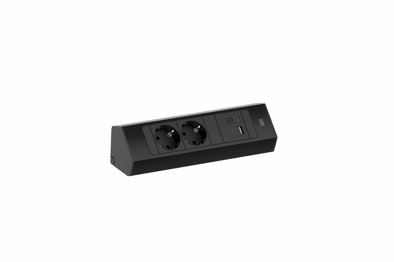 Casia 2K power strip USB A+C, black matt
