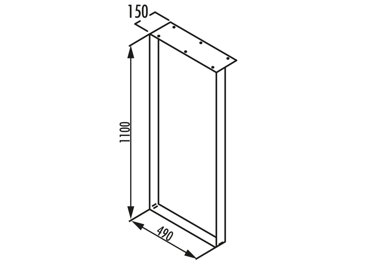 Skid for bar counter, stainless steel, H 1110 mm