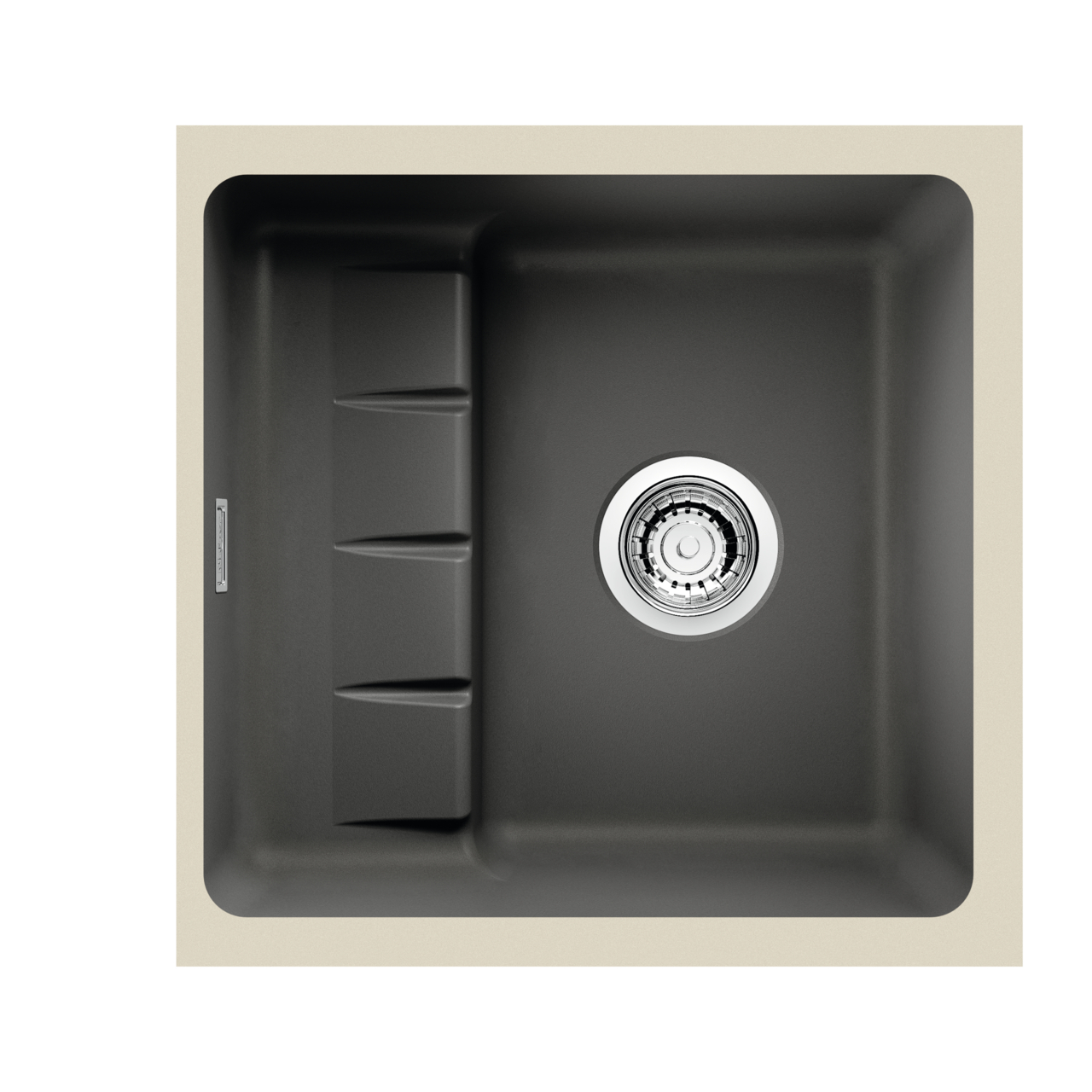  PickUP U – set 2, slate, cover cap brushed stainless steel, premium rotational excenter stainless steel, Arco 2 stainless steel finish