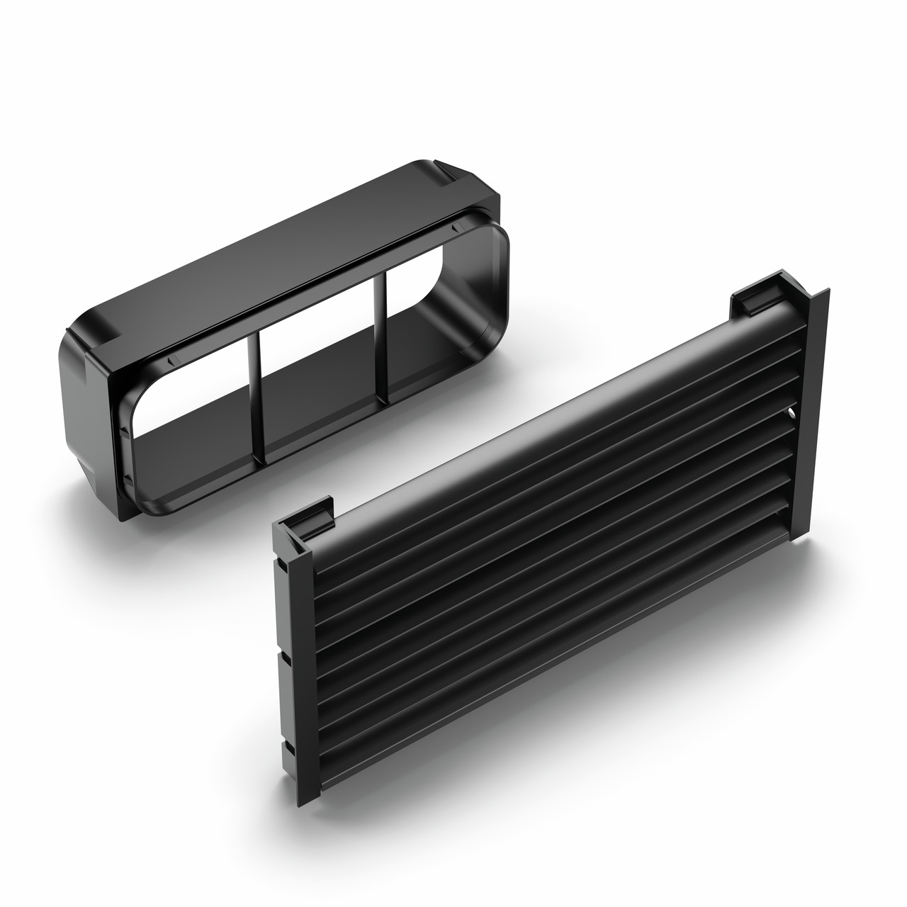 PRIME flow Grille d'aération pour socles flow, noir mat, Larg. 150 mm, Long. 297 mm