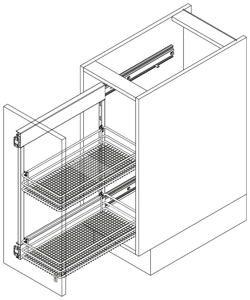 VS SUB Side Rahmen, H 619 mm, für 2 Körbe, silber