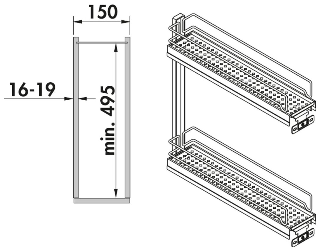 VS SUB Slim Ablage, silber