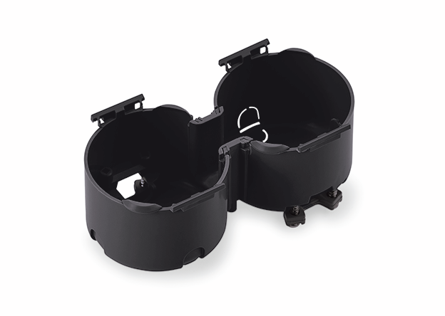 Einbaudose 2, schwarz  Einbaudose 2, schwarz
