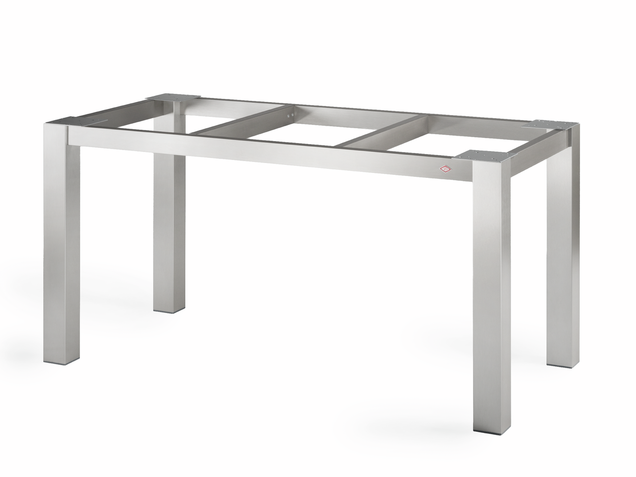 WESCO® Table frame TG80 for granite plate, stainless steel-coloured brushed, W 1460 mm, D 710 mm