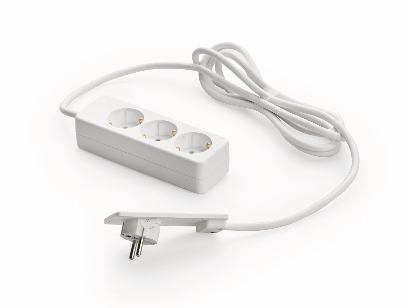  Dreifach-Tischsteckdose mit Evoline Plugstecker, L 3000 mm, weiß