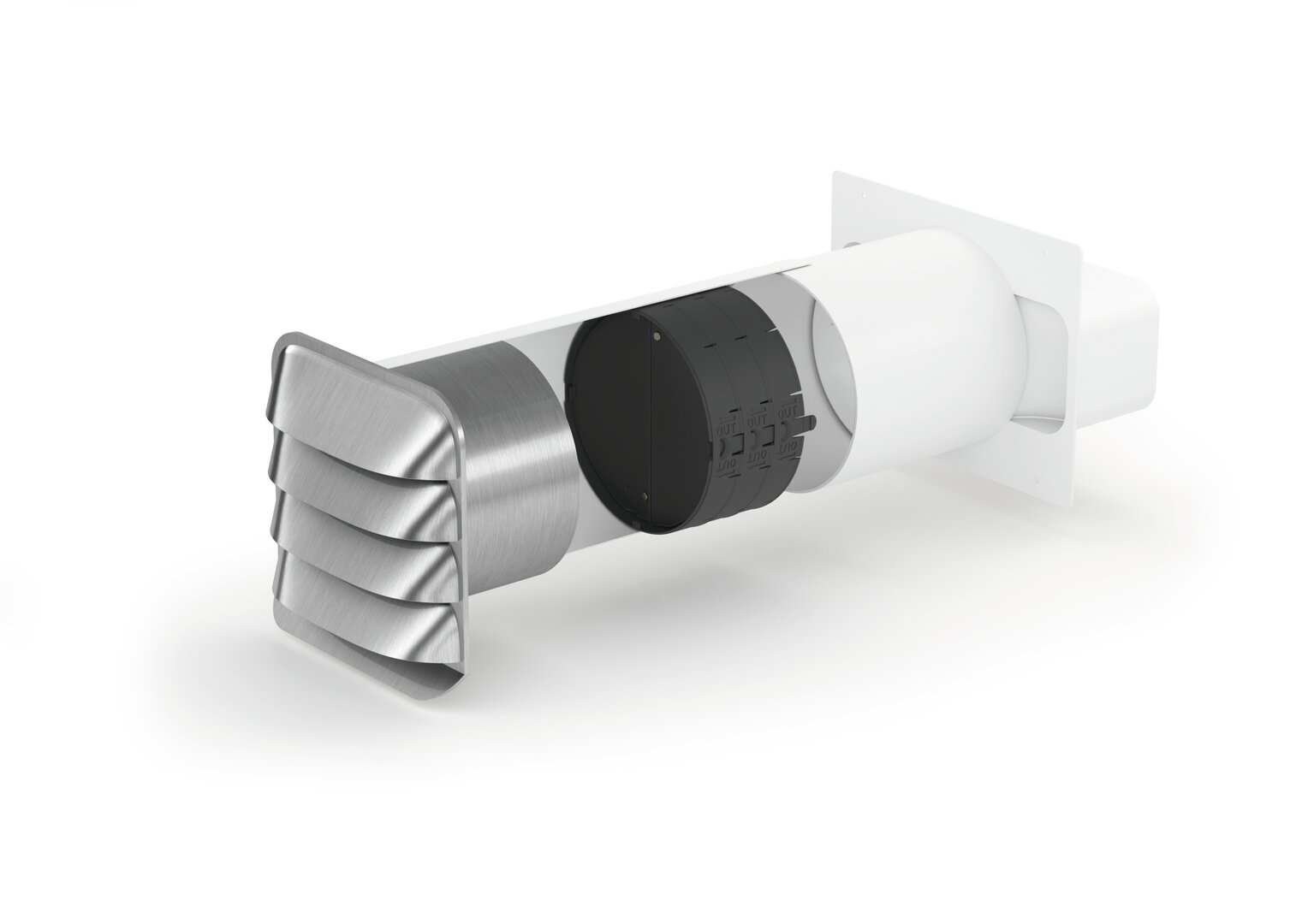  E-Jal Col® flow 125 Mauerkasten inkl. THERMOBOX, weiß, Edelstahl